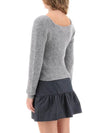 Soft Wool Knit Top Grey - GANNI - BALAAN 4