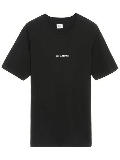 Jersey Reverse Print Short Sleeve T-Shirt Black - CP COMPANY - BALAAN 2