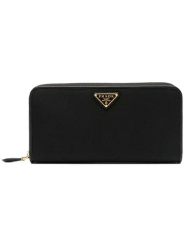 Re-Nylon Triangle Logo Long Wallet Black - PRADA - BALAAN 1