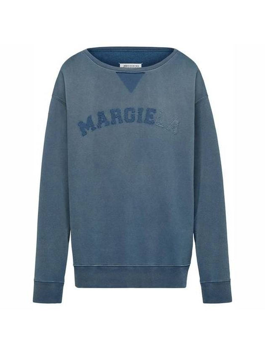 Oversized Fit Logo Sweatshirt Blue - MAISON MARGIELA - BALAAN 1