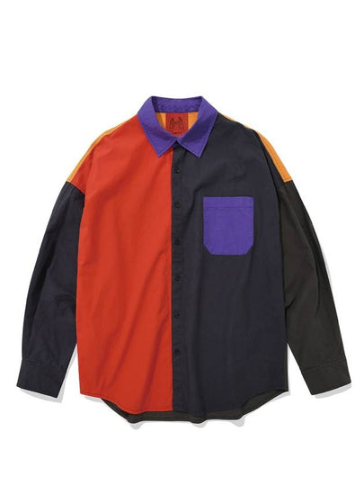 Color Block Oversized Fit Cotton Shirt - CONECTX - BALAAN 2