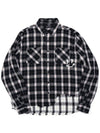 Classic Smile Logo Layered Check Shirt Black - BLACKBLOND - BALAAN 2