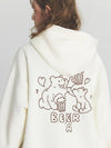 Beer BEAR Embroidered Hoodie Cream - CPGN STUDIO - BALAAN 2