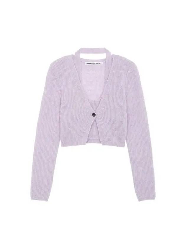 Halterneck layered crop cardigan violet 270818 - ALEXANDER WANG - BALAAN 1