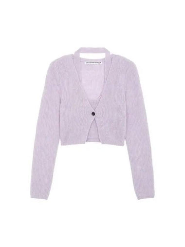 Halterneck layered crop cardigan violet 270576 - ALEXANDER WANG - BALAAN 1