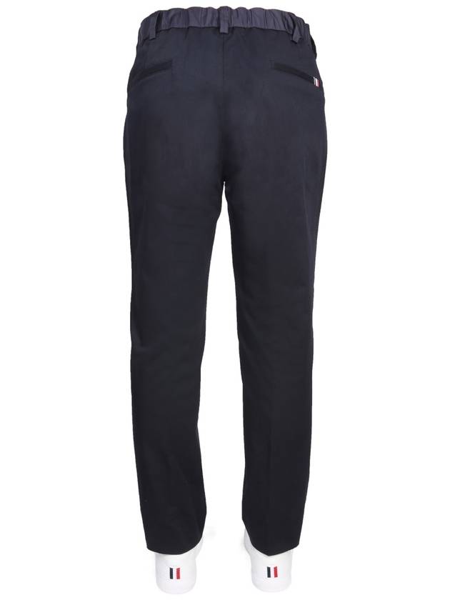 Men's Drawstring Gabardine Straight Pants Night Blue - MONCLER - BALAAN 5