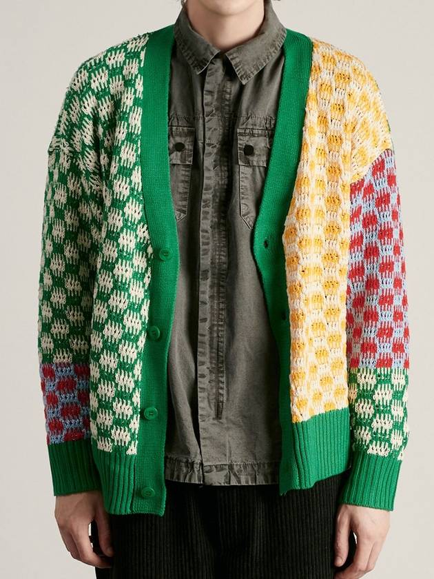 Color Jacquard Cardigan Green - SMITH ARMOR - BALAAN 3