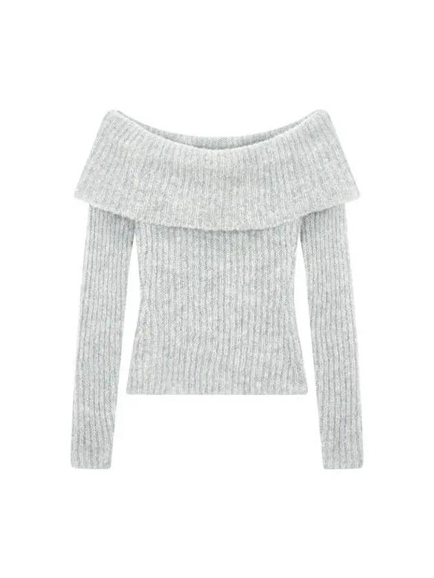 Oberon off shoulder knit top gray - REFORMATION - BALAAN 2