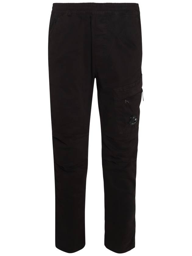 Linen Blend Cargo Straight Pants Black - CP COMPANY - BALAAN 2