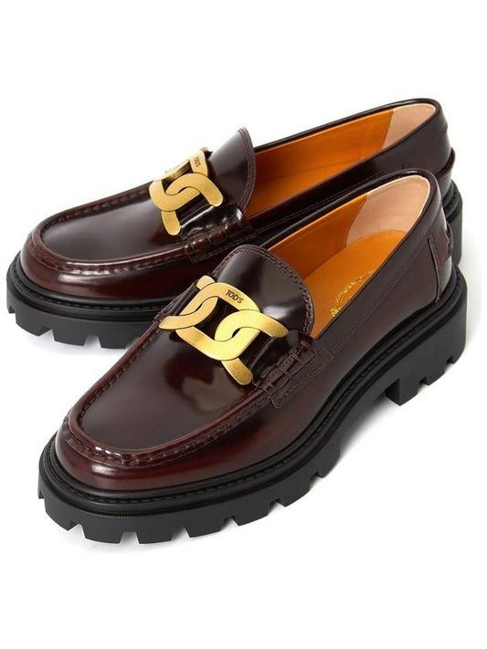 Women's Kate Metal Chain Leather Loafer Brown - TOD'S - BALAAN 2