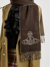 double face jacquard logo muffler scarf off white - VIVIENNE WESTWOOD - BALAAN 8