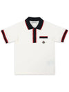 Kids Logo Patch PK Short Sleeve White Navy 8A00003 8496W 034 12 14A Adults can wear - MONCLER - BALAAN 3