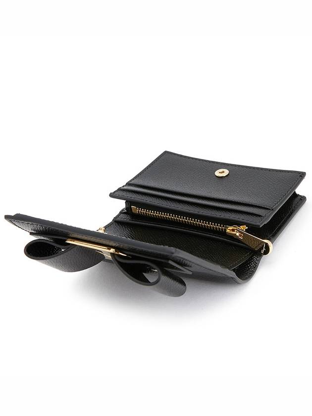 Vara Bow Gloss Flap Half Wallet Black - SALVATORE FERRAGAMO - BALAAN 8