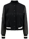 logo crop wool leather bomber jacket black - GIVENCHY - BALAAN 1