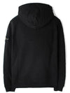 Brushed Cotton Fleece Garment Dyed Hooded Zip Up Black - STONE ISLAND - BALAAN 3