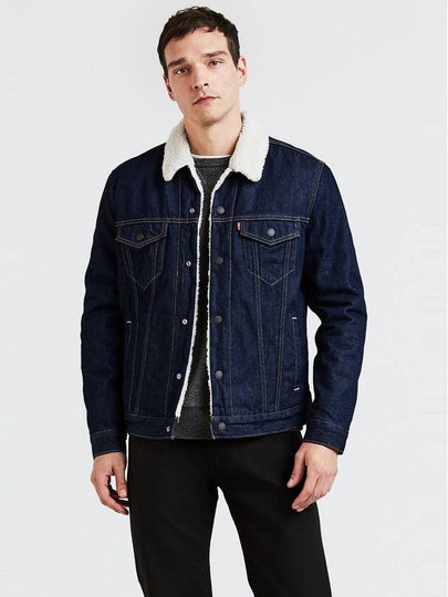 Trucker Sherpa Raw Wash Denim Jacket Rinsed - CELINE - BALAAN 2