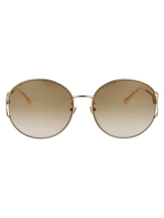 Eyewear Round Gold Sunglasses Brown - GUCCI - BALAAN 1