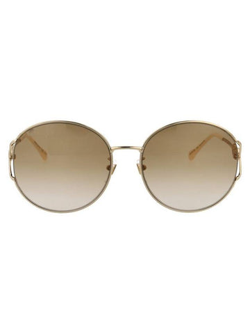 Eyewear Round Gold Sunglasses Brown - GUCCI - BALAAN 1