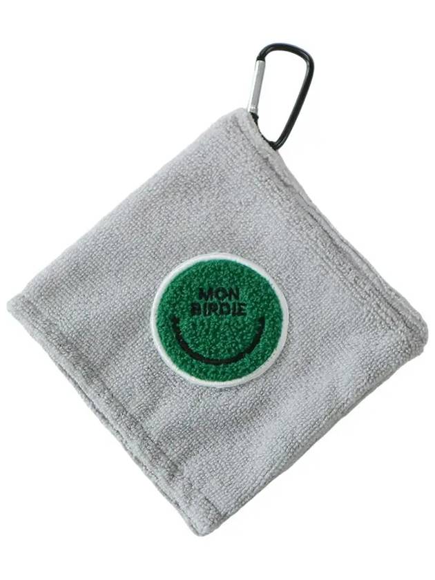 Smile Square Golf Ball Towel GRAY - MONBIRDIE GOLF - BALAAN 2