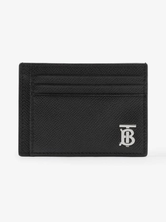 TB Money Clip Grainy Leather Card Wallet Black - BURBERRY - BALAAN 2