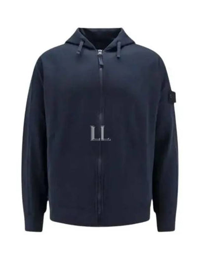 Regular Fit Cotton Zip-up Hoodie Navy - STONE ISLAND - BALAAN 2