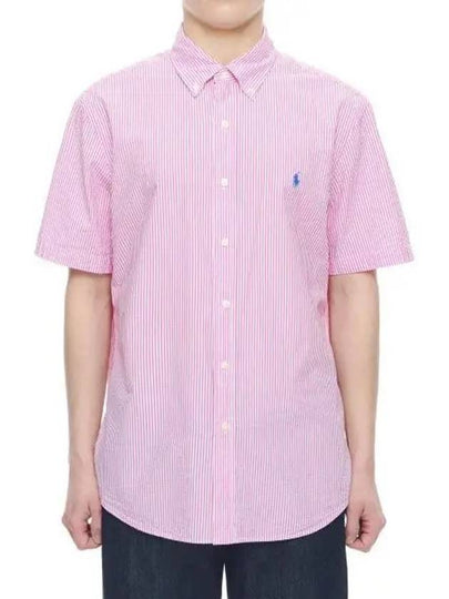 Custom fit striped seersucker shirt pink - POLO RALPH LAUREN - BALAAN 2