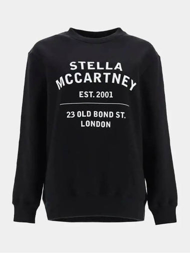 Logo Print Oversized Fit Cotton Sweatshirt Black - STELLA MCCARTNEY - BALAAN 1