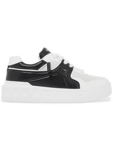 One Stud XL Low Top Sneakers Black White - VALENTINO - BALAAN 1