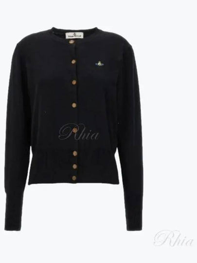 Bea Logo Wool Cardigan Black - VIVIENNE WESTWOOD - BALAAN 2