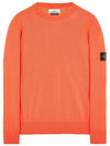 Wappen Patch Crew Neck Soft Cotton Knit Top Orange - STONE ISLAND - BALAAN 2