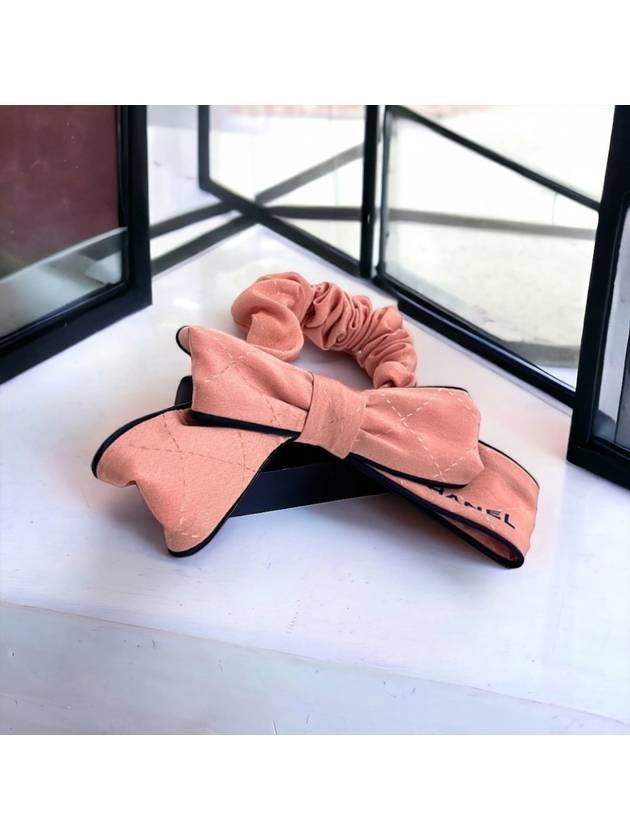 Silk Ribbon Hair Scrunchie Hair Chouchou Pink AA8814 - CHANEL - BALAAN 4