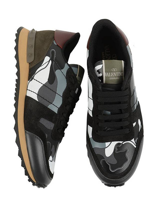 Camouflage Rockrunner Low Top Sneakers Grey - VALENTINO - BALAAN 2