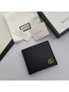 GG Marmont Leather Bi Fold Wallet Black Gold - GUCCI - BALAAN 3