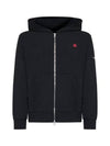 Boke Flower Embroidery Zip-Up Hoodie Black - KENZO - BALAAN 1