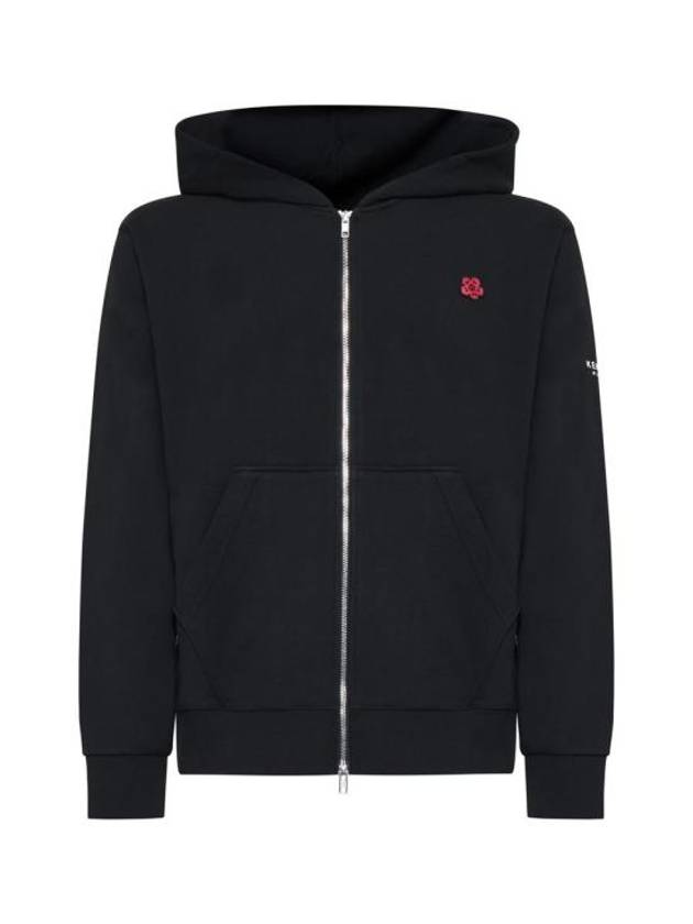 Boke Flower Embroidery Zip-Up Hoodie Black - KENZO - BALAAN 1