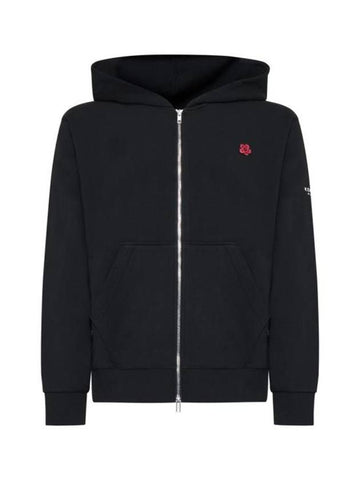 Boke Flower Embroidery Zip-Up Hoodie Black - KENZO - BALAAN 1