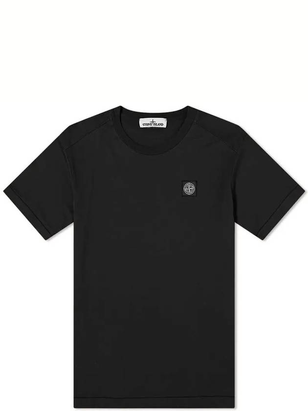 Men's Wappen Logo Patch Short Sleeve T-Shirt Black - STONE ISLAND - BALAAN 2