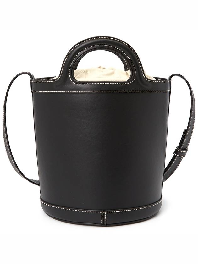 Tropicalia Leather Small Bucket Bag Black - MARNI - BALAAN 5