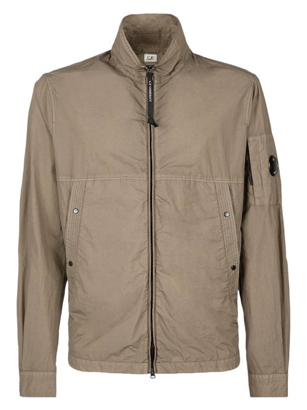 Tylon Lens Wappen Overshirt Zip-Up Jacket Brown - CP COMPANY - BALAAN 1