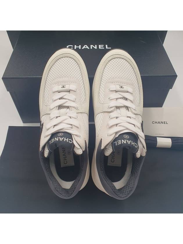 CC Logo Suede Tennis Low Top Sneakers Black - CHANEL - BALAAN 4