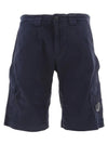 Men's Lens Wappen Bermuda Cargo Shorts Navy - CP COMPANY - BALAAN 1