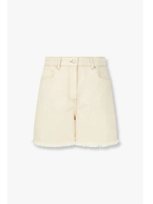 30 9 29 PS Women s Fringe Hem Denim Shorts Oatmeal - PAUL SMITH - BALAAN 1