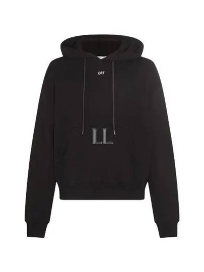 Logo Print Cotton Hoodie Black - OFF WHITE - BALAAN 2