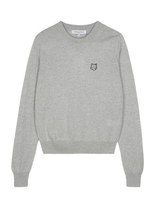 Bold Fox Head Wool Knit Top Grey - MAISON KITSUNE - BALAAN 2