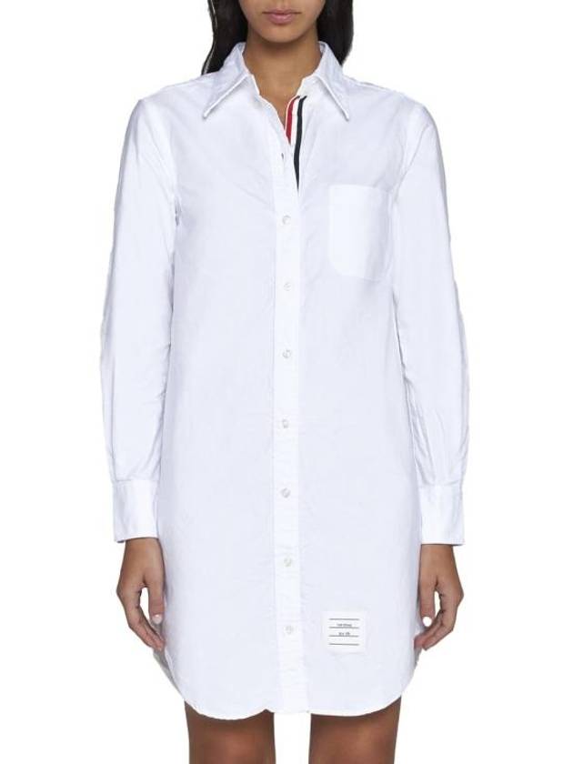 RWB Cotton Shirt Dress White - THOM BROWNE - BALAAN 4