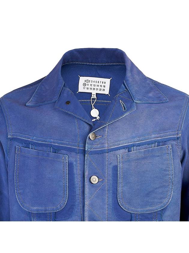 Worker Moleskin Jacket Cobalt Blue - MAISON MARGIELA - BALAAN 5