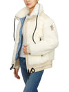 Women's Grenoble Teddy Logo Patch Shearling Coat White - MONCLER - BALAAN 6