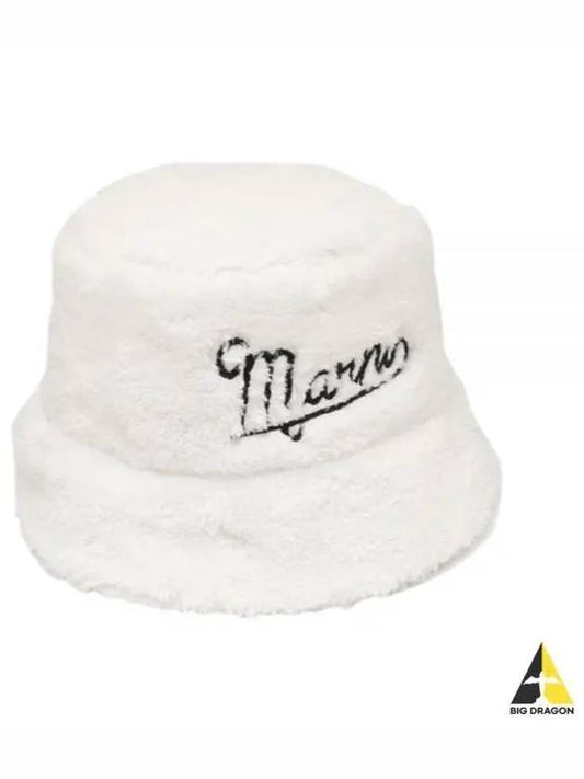 Embroidered Logo Bucket Hat Lily White - MARNI - BALAAN 2