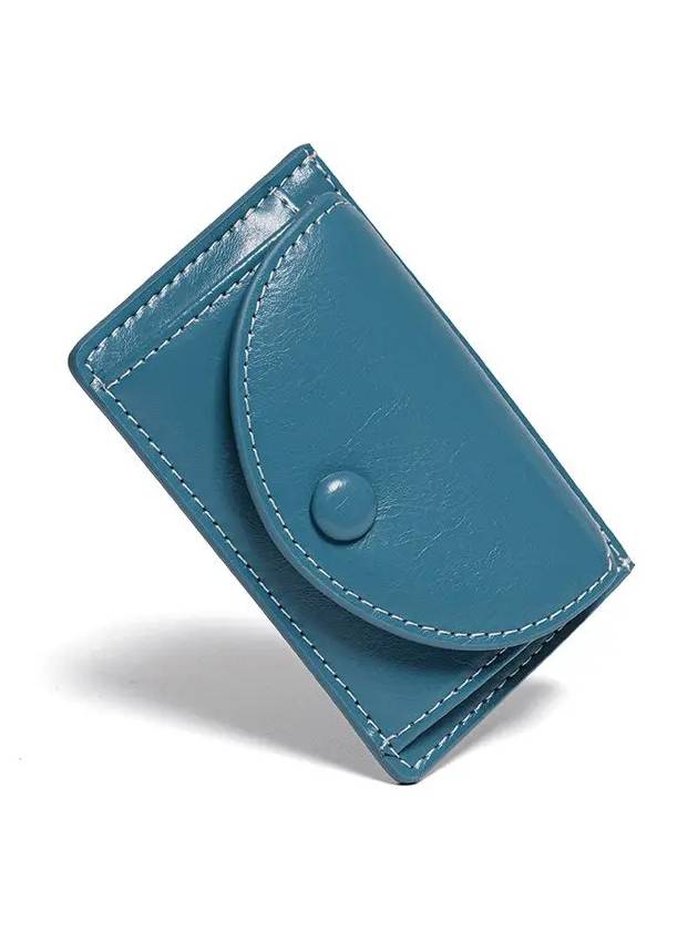 Dot Slim Pocket Mini Coin Transportation Card Wallet Dusty Blue - LE MASQUE - BALAAN 2