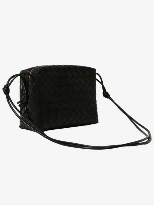 Intrecciato Leather Mini Cross Bag Black - BOTTEGA VENETA - BALAAN 3